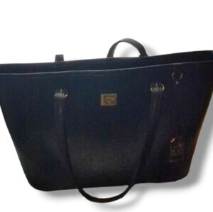 ANNE KLEIN BLACK PEBBLE MEDIUM TOTE
